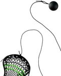 FEYRUN Lacrosse Trainer Ball with 2 Elastic Ropes, Practice CradlingTraining Equipment, Lacrosse Rebounders for Youth Players Beginners to Self Train, Fits Many Sticks (Black)