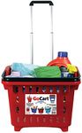 dbest products Gocart, Red Grocery Cart Shopping Laundry Basket on Wheels