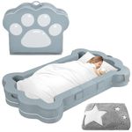 Welloff Portable Toddler Bed,Toddler Floor Bed for Toddlers,Foldable Toddler Travel Bed for 1-3 Kids,Soft,Safe and Washable