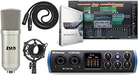 PreSonus Studio 24c 2x2 USB Type-C Audio/MIDI Interface and Studio One Artist Software kit with Condenser Microphone Shockmount, and XLR Cable