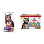 Hill's Science Diet Adult Sensitive Stomach & Skin Dry Cat Food and Hill's Science Diet Adult Canned Cat Food Pouch Variety Pack