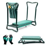 Crystals Garden Kneeler with Handles - Kneeler for Gardening + Tool Bag, Green (Gardening Kneeler)