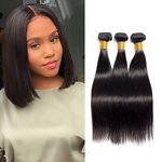 Straight Human Hair 3 Bundles 10 10 10 Inch Short Virgin Hair Weave Bundles Human Hair Straight Bundles for Women Human Hair Bundles Remy Weft Hair Extensions Natural Black Straight Bundles Human Hair