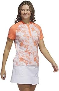 adidas Golf Women's Standard Floral Polo Shirt, Coral Fusion, X-Large