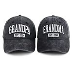 Grandpa and Grandma Est 2024 Hats f
