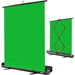 EMART Green Screen 165 x 220 cm, Roll-Up Panel Green Screen Photo Background, Green Photo Background with Stand for Photo Studio, Streaming, Video Conferencing, TikTok, Zoom