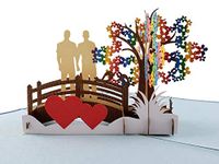 iGifts And Cards Awesome Gay Couple True Love 3D Pop Up Greeting Card - Wedding, Marriage, Engagement, Anniversary, Half-Fold, Romantic, Pride, Lovers, Men, Grooms, Husbands, LGBT, Rainbow, Happy