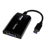 StarTech.com USB 3.0 to VGA External Video Card Multi Monitor Adapter for Mac and PC USB32VGAPRO, Black