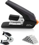 Effortless Heavy Duty Desktop Stapler, 60Sheet Capacity with 2000 Staples and Staple Remover, No Jam, Half Strip, Fits into The Palm of Your Hand, for Classroom, Office (60 Sheets)