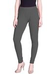 Lyra Women Solid Premium Cotton Churidar Leggings | Mid-Waist | Fashionwear Smoke Grey