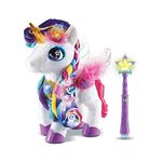 VTech Styla The Bloom Bright Unicorn Interactive Toy - French Edition, Electronic Singing Pet with Magic Wand and Hair Accessories, Kids Ages 4 and Up