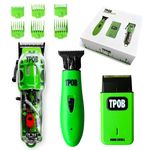 TPOB Slime 2 Barber Hair Clippers Trimmer Shaver Set for Men with Matte Green Case and X Fade Blade (Slime)
