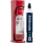 Drinkmate OmniFizz Sparkling Water and Soda Maker, Carbonates ANY Drink, with 60L CO2 Cylinder (Royal Red)