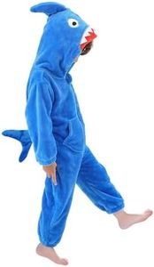 LOLANTA Funny Halloween Costumes Kids Shark One Piece Animal Rompers for Kids Halloween Fancy Dress(Blue, 1-2T)