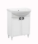 Modern Free Standing Bathroom Vanity with Washbasin | Woodmix White Matte Collection | Non-Toxic Fire-Resistant MDF-28-Olimpia Grey Matte 26"