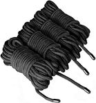 KINJOEK 4 Ropes 10M 32Ft Extra Long Premium Cotton Rope No Fraying Black