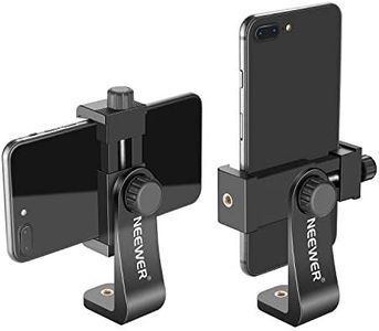 NEEWER Smartphone Holder Vertical Horizontal Bracket Tripod Mount Adapter with 1/4inch Thread, Cell Phone Clip Compatible with iPhone 15 14 13 Pro Plus Max Mini Galaxy S20+/S20, Huawei P40 Pro, etc.