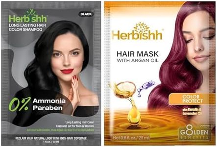 Herbishh Black Color Shampoo for Gray Hair, Hair Dye Shampoo 3 in 1, 100% Grey Coverage, Instant Permanent Shampoo for Men & Women, Long-lasting & Travel-friendly, Ammonia-free, 30 ml (Pack of 1)
