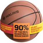 NALIKS Exercise Balls: Silent Basketball w/ 90% Original Bounciness | 29.5″ Indoor Basketball, NBA Size No.7, 12.7 Oz Airless Basketball: Foam Basketball Indoor, Silent Ball w/Genuine Grooves, Color