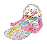 Fisher-Price Baby Play Mat | Deluxe Kick & Play Baby Play Gym for Newborn Baby to 3 Year Olds with Light Up Piano, Toys and Comfy Baby Mats for Floor Play | Playmats & Floor Gyms - Pink, HBB75