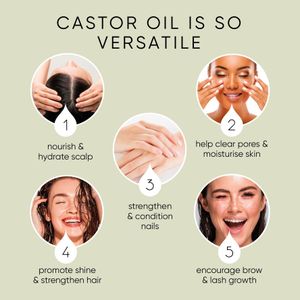 Pure World Organic Castor Oil 1000ml – Cold Pressed, Hexane Free, Food Grade