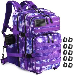 R.SASR Military Tactical Backpack 45L Large Tactical Backpack for Men, Hiking Rucksack With Bottle Holder (Purple Camo)