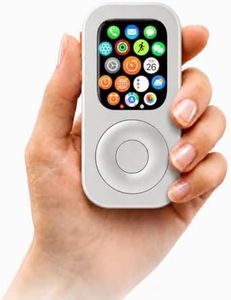 TechPod RePod Aluminum Case for Apple Watch Series S4/5/6/SE, Transform Watch into Retro Music Player, 40mm CNC Metal Protective Cover with Functional Click Wheel (Silver)