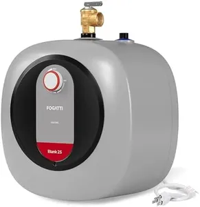 Fogatti 2.5 Gallon 1440W Electric Mini Tank Water Heater, Wall/Floor Mount, Gray