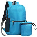 FATMUG Travel Backpack For Camping, Trekking- Foldable, Light-weight (25 L, Sky Blue)