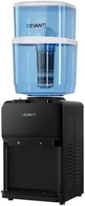 Devanti Water Cooler Dispenser Bench Top Cold Hot Taps 22L Filter Bottle Black