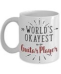 World's Okayest Guitar Player Mug - 11 Oz Ceramic Coffee Mug Tea Cup - Best Funny And Inspirational Gift