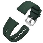 Anbeer Silicone Watch Band 24mm Quick Release Rubber Watch Straps for Men Women,Silver Stainless Steel Buckle