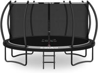 GOIMU 10FT 12FT 14FT 16FT Outdoor Recreational Trampoline with Enclosure Net, Bolt-Free Yard Trampoline with Wide Ladder & AntiRust Coating, 2 in 1 Connector for Kids Adults, ASTM Approval, 10FT
