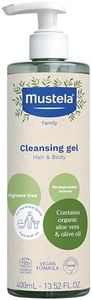 Mustela Certified Organic Cleansing Gel - Natural Hair & Body Wash w/ Olive Oil & Aloe Vera - For Baby, Kid & Adult - Fragrance Free, Tear Free, Vegan & Biodegradable - 13.52 oz. - Packaging may vary