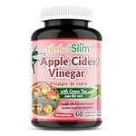 Herbal Slim Apple Cider Vinegar (200mg) with Green Tea Extract (225mg), 60 Vegetable capsules, Non-GMO, Made In Canada