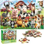 BenBen Floor Puzzles for Kids, 48 Piece 2 x 3 feet Farm Animals Puzzles for Kids Ages 4-6, Large Jigsaw Puzzles for Toddlers, Birthday Gift for Girls Boys
