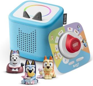 Toniebox 2 Audio Player Speaker Bundle for Kids 3+ with Bluey, Bingo, and Muffin Figurines and Tonieplay Game & Controller - Sky Blue