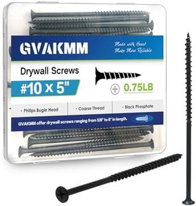 GVAKMM 0.75LB (32pcs),#10x5''Drywall Screws,Black Wood Screws,Coarse Thread,Phillips Bugle Head,Sharp Point,Long Screws for Wood,Sheetrock and More (5 Inch,125mm,32pcs)