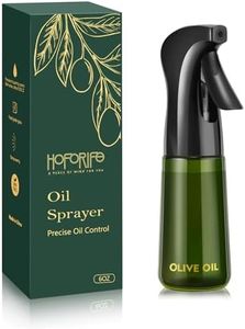 hoforife Flacon pulvérisateur d'huile d'olive en verre de 170,1 g pour la cuisine, flacon distributeur d'huile avec contrôle des portions pour cuisine (bouteille verte, blocage de la lumière)
