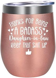 Fairy's Gift Funny DIL Wine Tumbler Cup, Daughter in Law Gifts from Mother in Law - Daughter in Law Birthday Gifts, Badass Best Daughter in Law Mothers Day Gifts, Future Daughter in Law Gifts