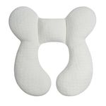 Blublu Park Baby Head Support Pillow for Newborn(Upgraded), Soft Cotton Baby Travel Pillow for Car Seats and Strollers for Baby, White