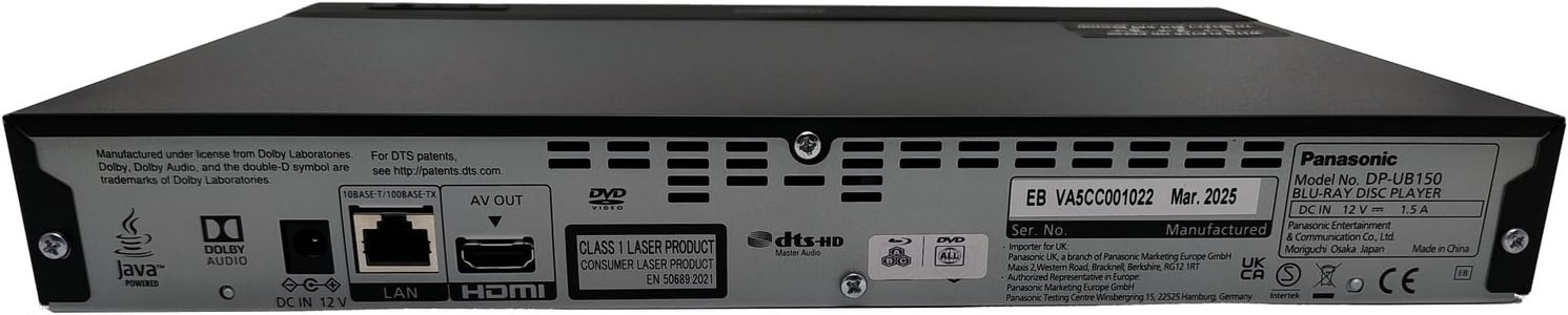 Panasonic 4K Blu-ray Player – DP-UB150 Ultra HD Disc Playback