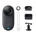 Insta360 GO 3S - 64 GB Black 4K Tiny Portable Vlogging Camera, Hands-Free POVs, Mount Anywhere, Stabilization, 140 Min Battery Life, 10m Waterproof, Pet POV, Black