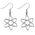 MALOYANVE Microscope Dangle Earrings for Women Girls Unique Silver Plated DNA Double Earrings Scientist Gifts Biology Chemistry Teacher Gift Science Nerd Jewelry Gifts, Zinc, unknow