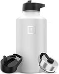 IRON °FLASK Sports Water Bottle - 64oz, 3 Lids (Straw Lid), Leak Proof - Stainless Steel Gym & Sport Bottles for Men, Women & Kids - Double Walled, Insulated Thermos, Metal Canteen