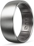 Enso Rings Hybrid Ring - Durable Brushed Outer Metal - Comfortable and Premium Inner Silicone - Titanium Metal and Platinum Silicone Hybrid - 7