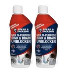 Spear and Jackson 2 x 500ml Heavy Duty Sink and Drain Unblocker