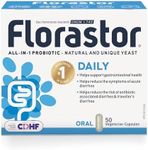 Florastor - Saccharomyces Boulardii CNCM I-745 - Daily All in One Probiotic - Gut Health & Digestive Support - Supports Immune System - The 1 Probiotic in class Worldwide - For Adults & Family (50 count (Pack of 1))