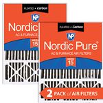 Nordic Pure 20x25x5 MERV 15 Pleated Plus Carbon Honeywell Replacement AC Furnace Air Filters 2 Pack