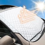 FREESOO Car Windshield Sunshade, Car Sunshade for Front Windshield, Front Windshield Cover, Front Sun Visor, Windshield for Summer Self-adhesive UV Foldable 145X103CM